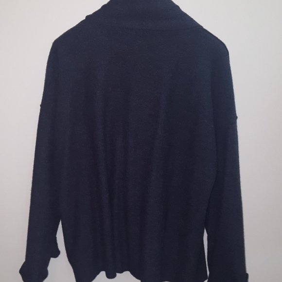 SOLD Eileen Fisher Sweater L Open Front Grey Wool - Picture 5 of 8
